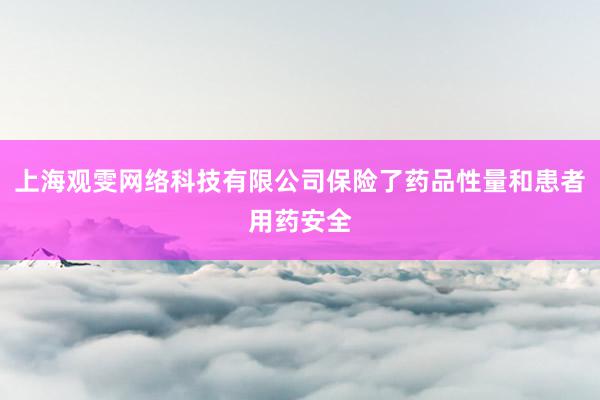 上海观雯网络科技有限公司保险了药品性量和患者用药安全